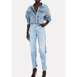 SER.O.YA Maggie Mid Rise Vintage Straight Bootcut Jeans in Mojave, size 26